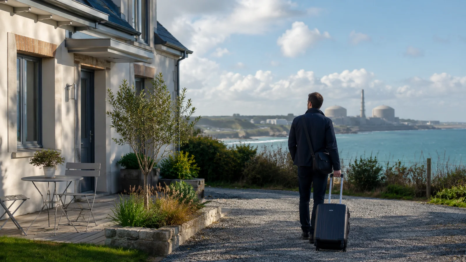 Professionnel arrivant dans un logement près du CNPE de Penly sur la côte normande